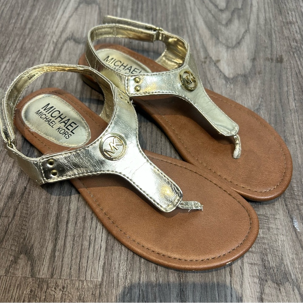Michael Kors Metallic Gold Sandals with buckle